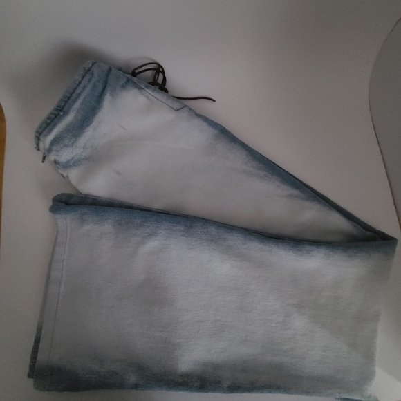 Vintage Younique Flare Jeans in White and Light Blue Size 5 - Picture 12 of 14